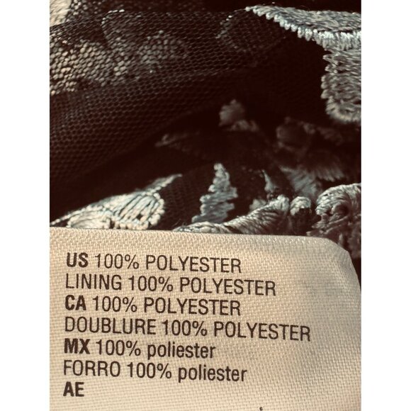 NWT INC Size 6 Vintage Black/White Maxi Sheer Overlay Dress Floral Formal - Picture 16 of 16